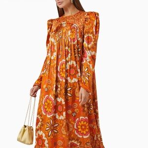 CeliaB Tai Printed Midi Dress in Satin